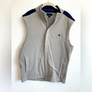 Brooks Brothers Gray Full Zip Sleeveless Fleece Vest Size Large